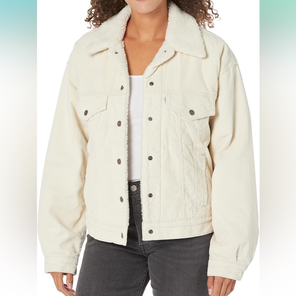 Vintage Levi's White Sherpa Lined Trucker Jacket